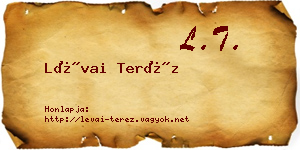 Lévai Teréz névjegykártya